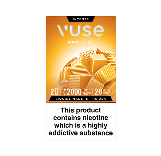 Vuse mango ice pods 20mg Vape product packaging front view