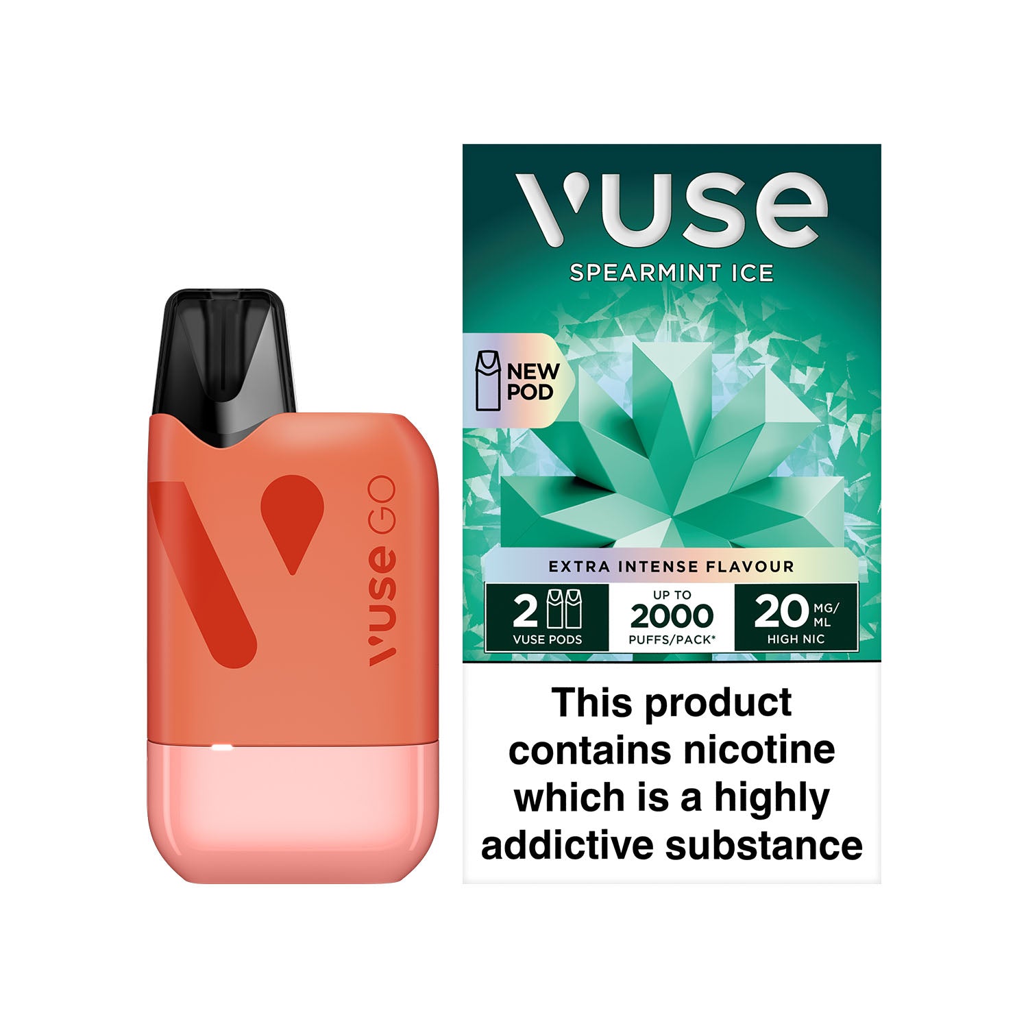 Object: A navy blue rectangular box labeled "Cirro"
Action: The box displays illustrations of a watermelon and a spearmint leaf.
Context: Representing the flavor of a vaping product.
Text: "Cirro, Watermelon & Spearmint, E-Liquids"